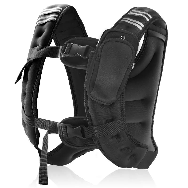 12 lb Weighted Workout Vest .Adjustable Strength Training Vest with Reflective Safety Stripes