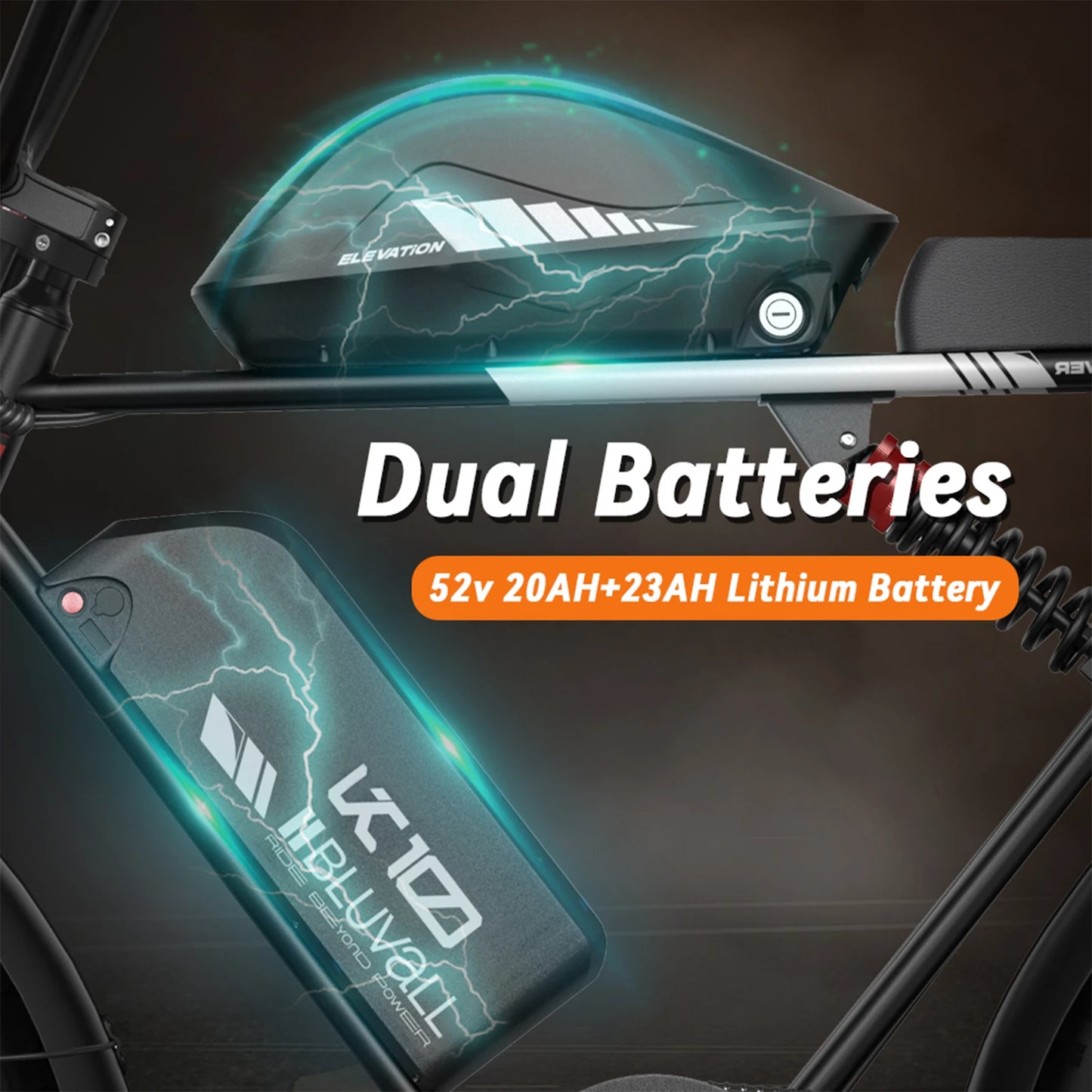 E10 Electric Bike 52V Dual Motors 35MPH Top Speed 160-Mile Range High-Capacity Battery Long-Distance Commuting for Adults