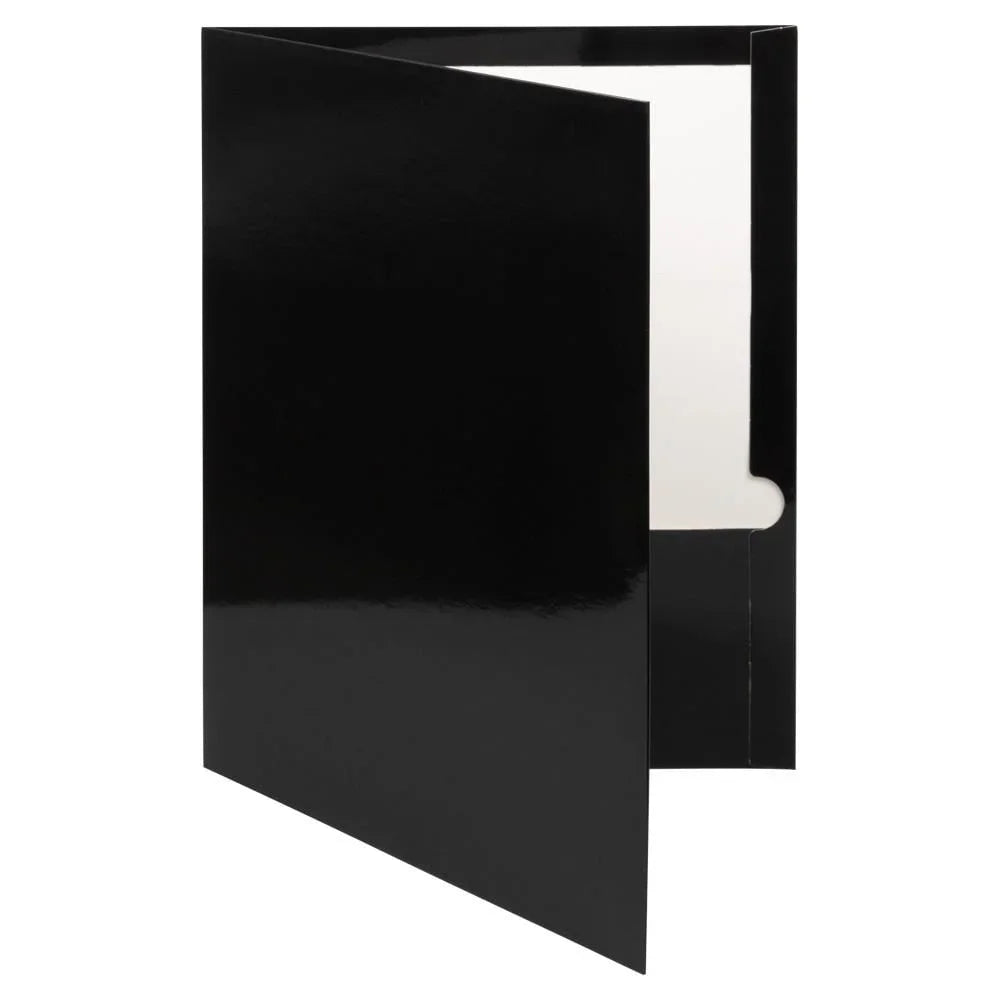 Laminated Glossy Two Pocket Folders, 3-Pack Durable Document Organizer with Interior Pockets for Letter Size Papers, School, Office & Home