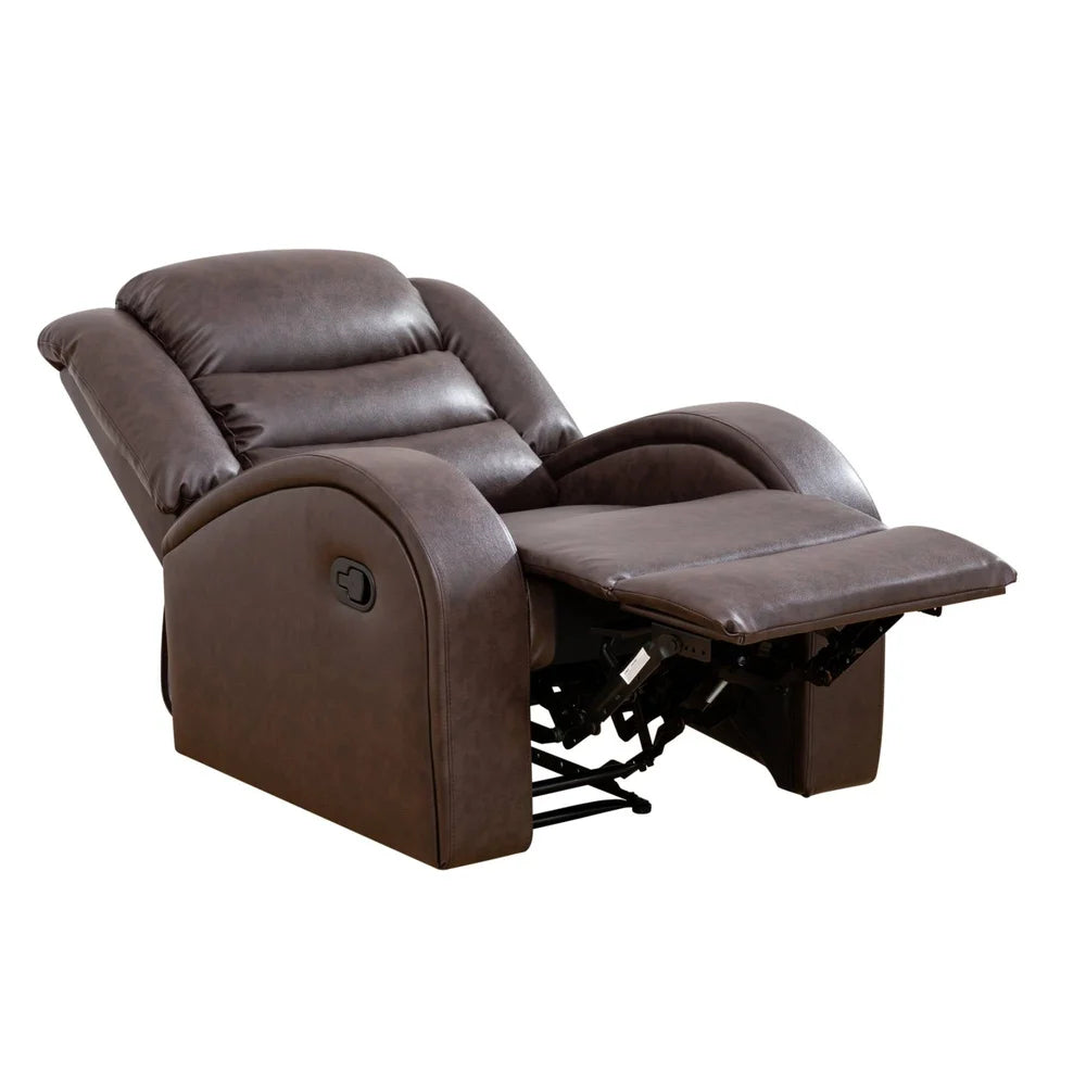 Manual Recliner Chair Faux Leather Sofa Couch Home Theater Seating Living Room Durable Comfortable Adjustable Modern Design