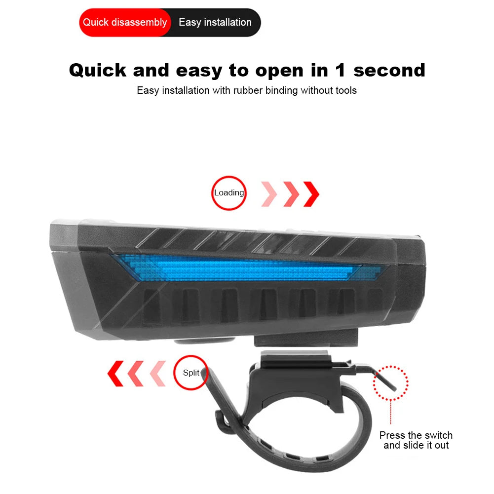 Solar Power Bicycle Headlamp USB Rechargeable LED Cycling Lantern Power Display High Beam Bicycle Flashlight Bicycle Accessories