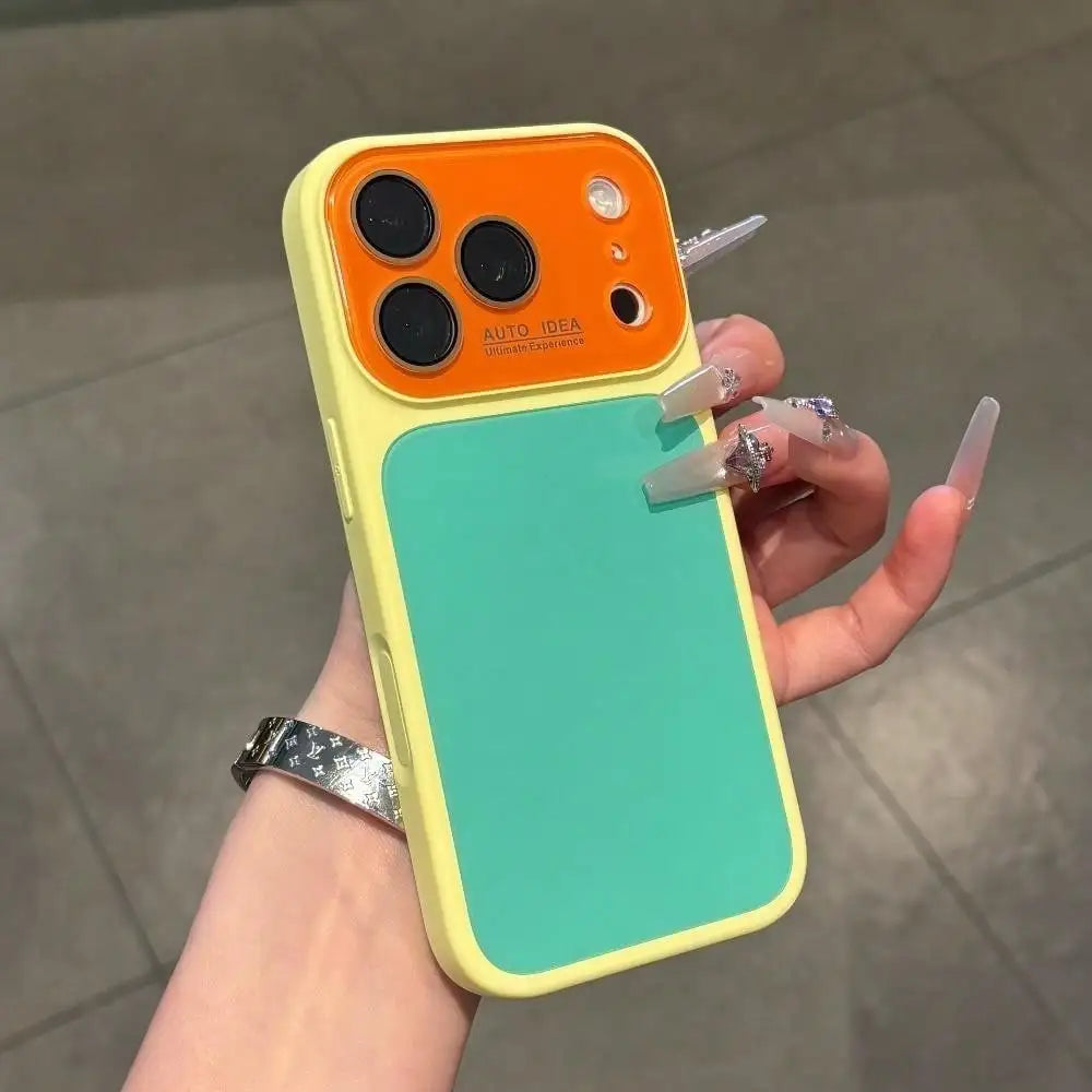 Color Block Protective Phone Case with Contrast Bumper