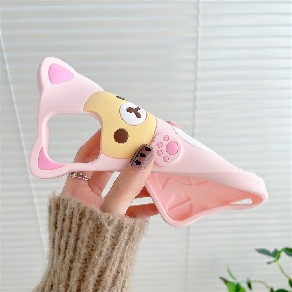 Cute Rilakkuma Bear Phone Case for iPhone Samsung