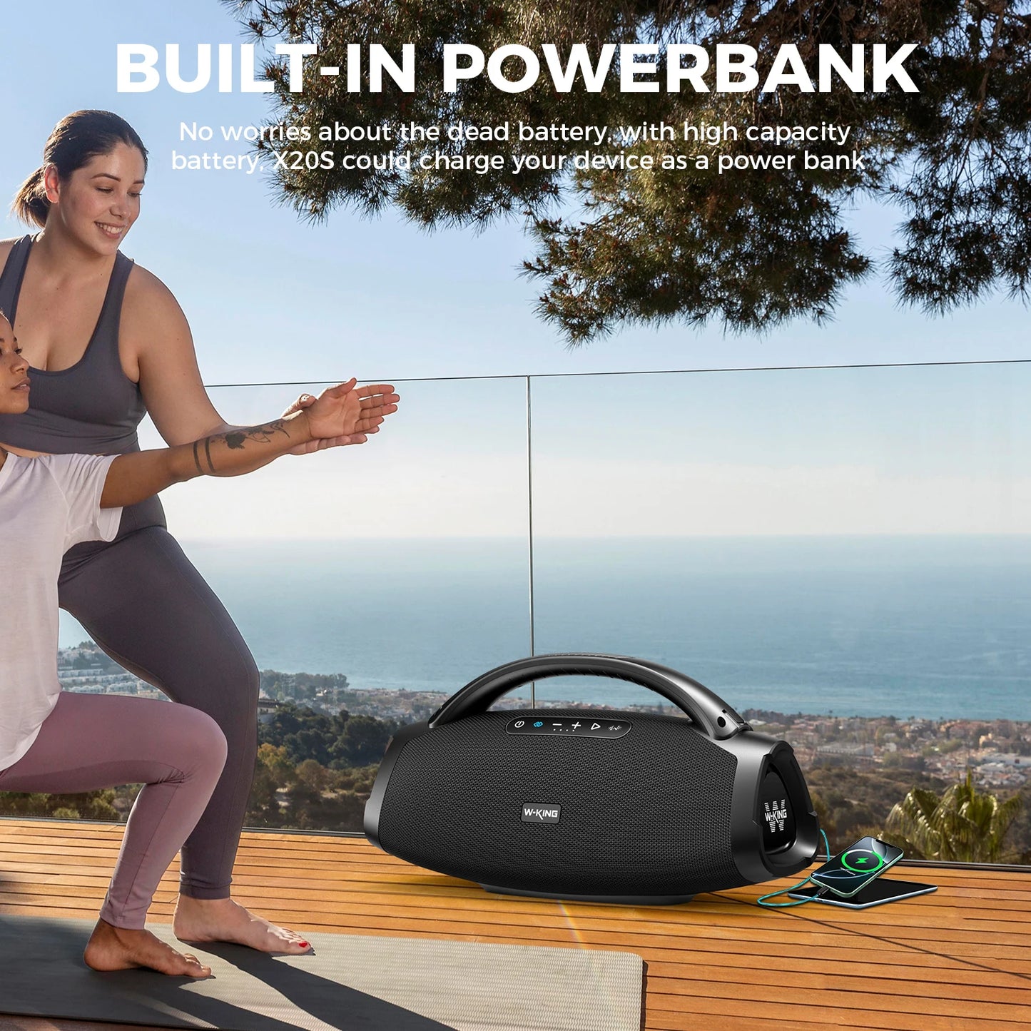 W-KING X20S 140W Bluetooth Speaker .Portable Waterproof Boombox with Deep Bass & Extended Battery Life