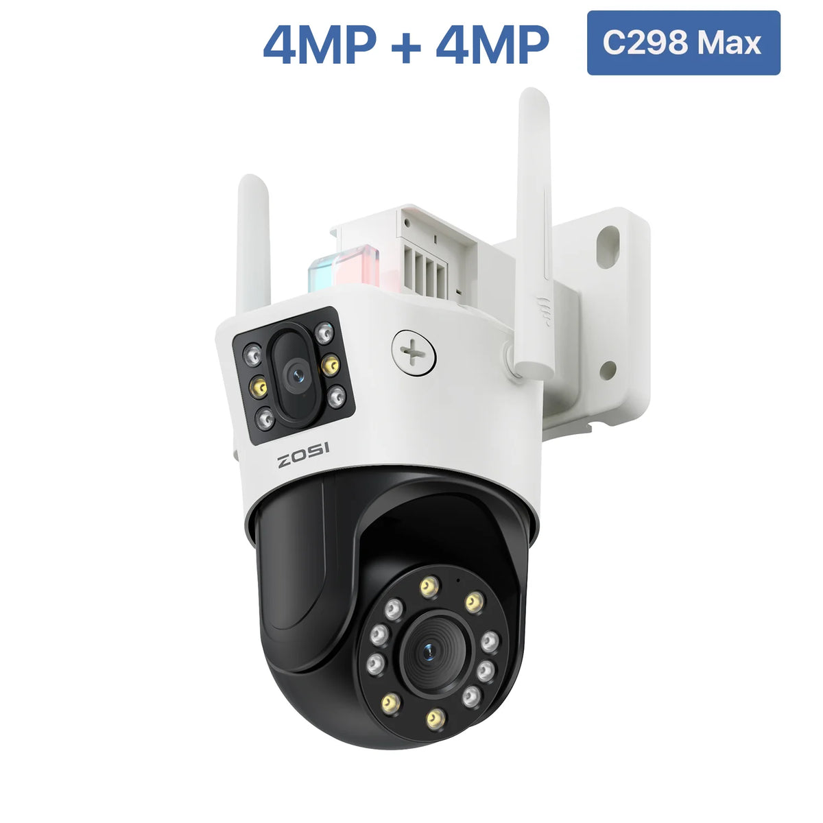 Dual-Lens Wi-Fi PTZ Security Camera | 8MP/4MP Outdoor Surveillance Camera