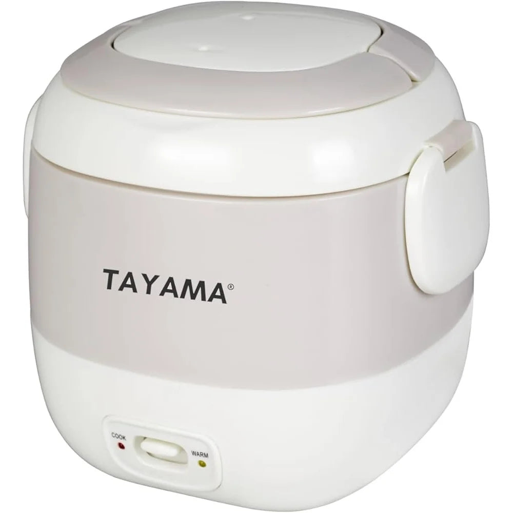 Portable Mini Rice Cooker 1.5 Cup Electric Nonstick Cooking Pot with Keep Warm Function Compact Design Easy Storage