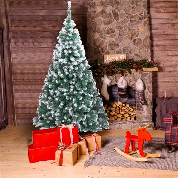 7FT Snow-Flocked Artificial Christmas Tree .870 Branches with Realistic Winter Holiday Design