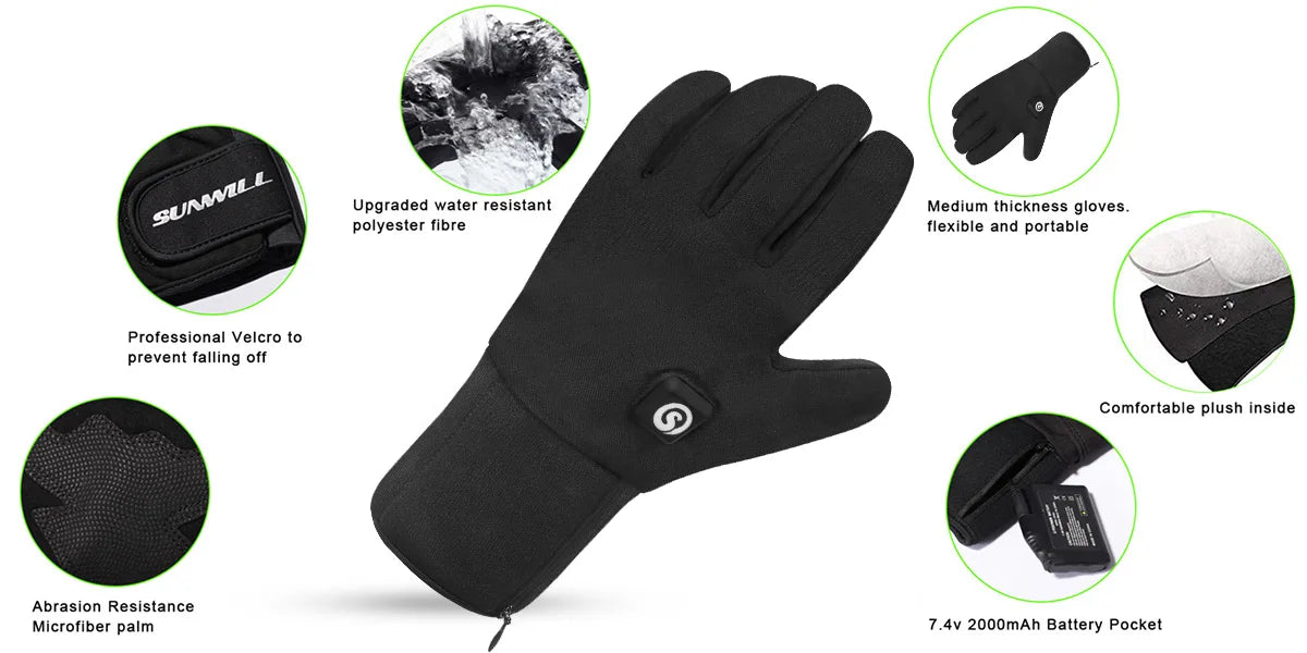 Savior Heat Heated Mittens Waterproof Skiing Gloves