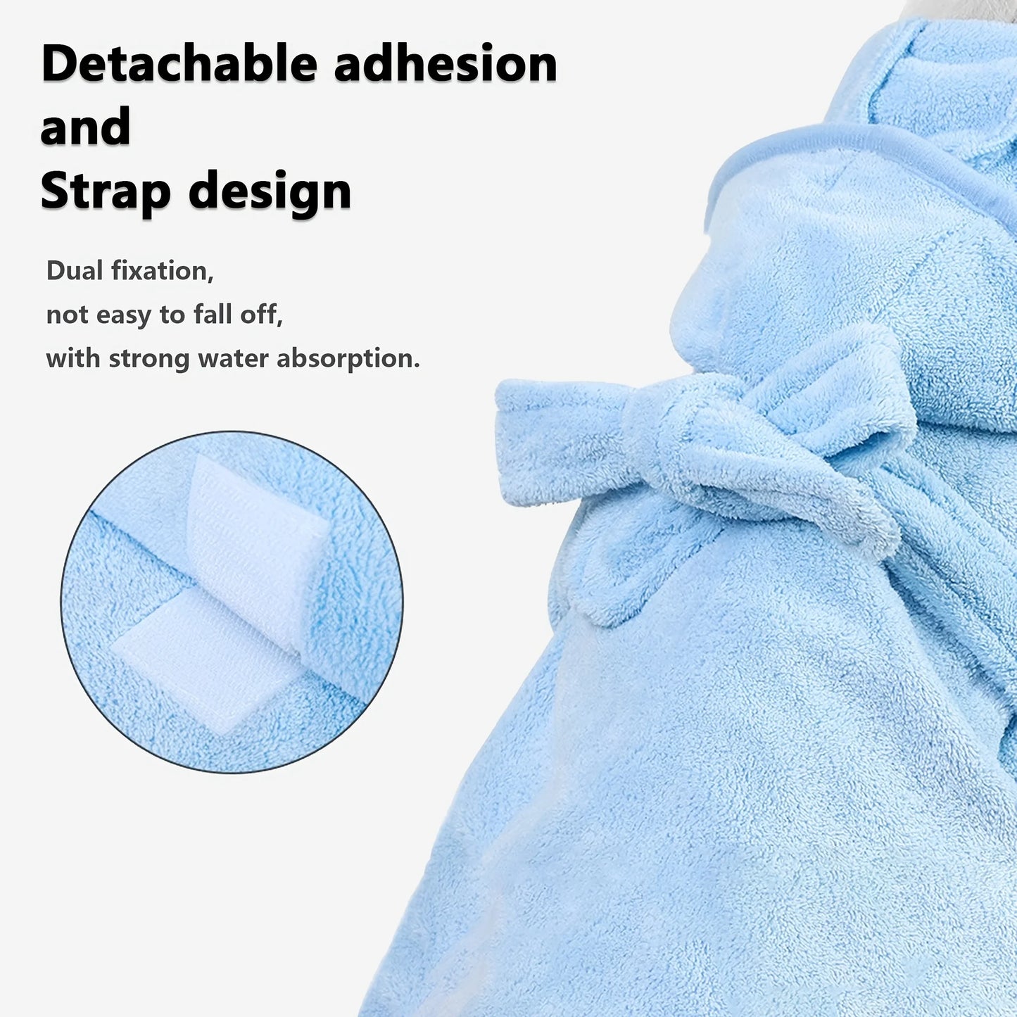 Ultra-Soft Pet Bathrobe Towel. Quick Dry Absorbent Robe for Dogs & Cats