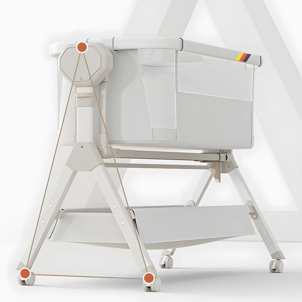 Adjustable Baby Bassinet Bedside Sleeper & Newborn Co-Sleeper with Storage Basket
