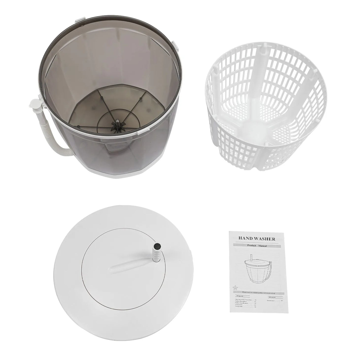 2-in-1 Manual Mini Portable Washing Machine & Spin Dryer for Delicates, Baby Clothes, Camping & Travel