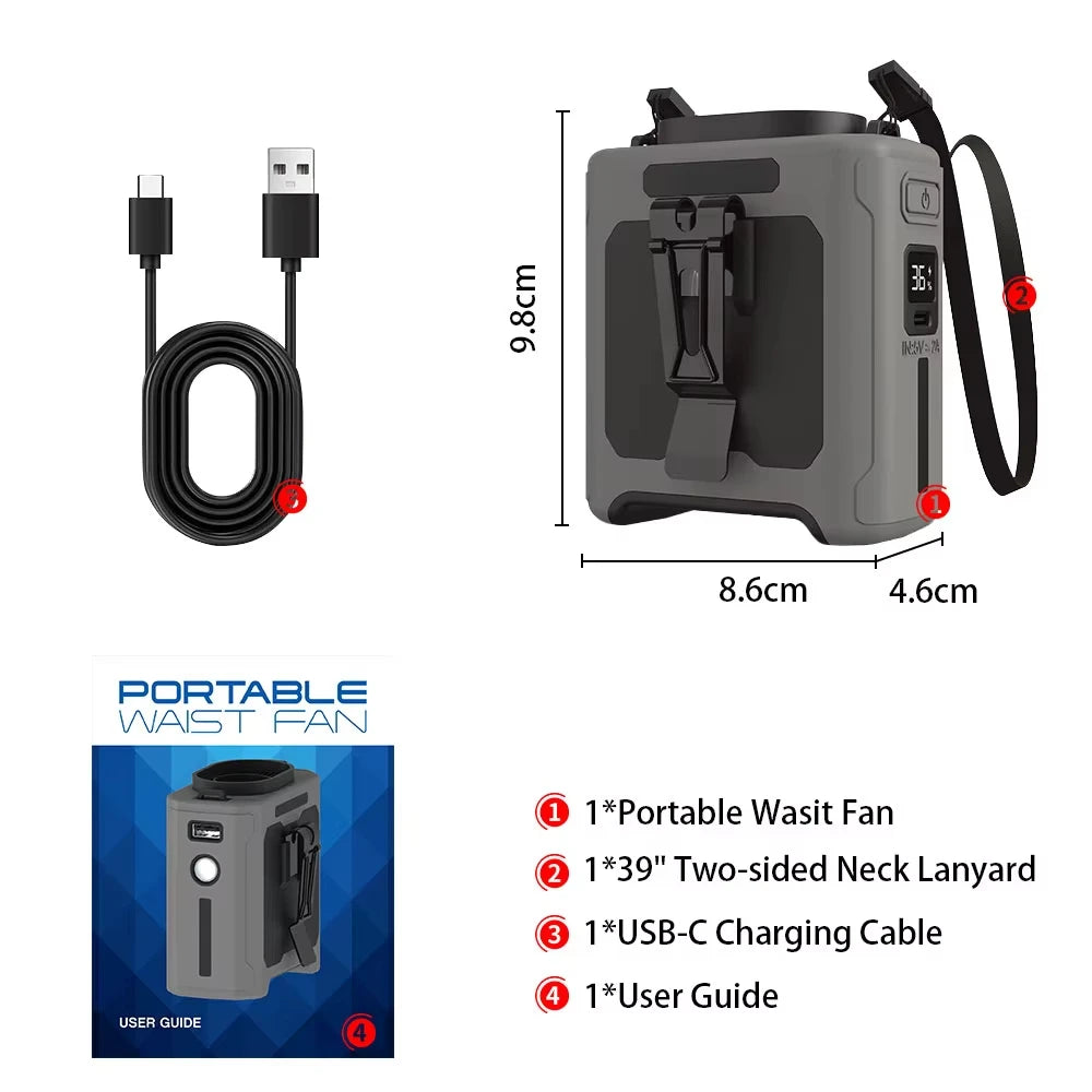 Rechargeable Portable Camping Fan with LED Lantern | USB Hanging Fan for Camping, Travel, Power Outages & Outdoor Adventures
