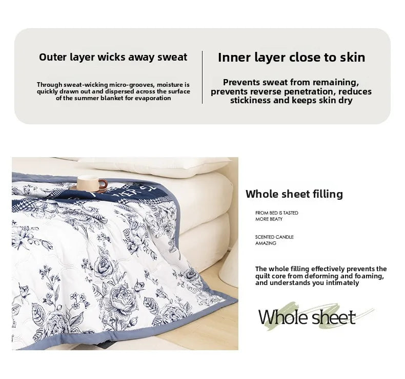 Floral Style Duvet Summer Thin Quilt Skin-friendly Bedspread Air Conditioning Blanket edredones Adults Kids Room Comforter Quilt