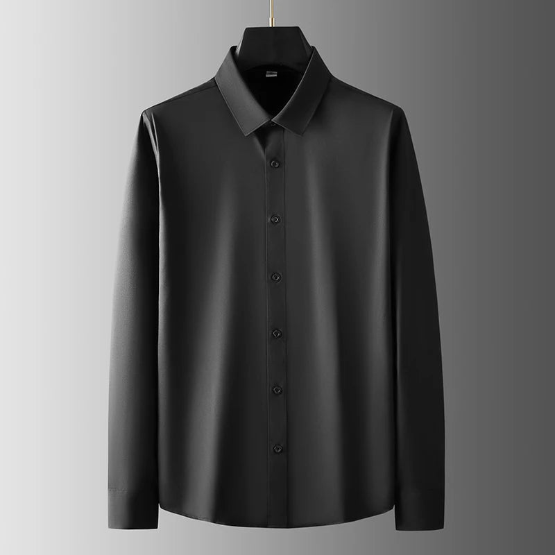 Men’s Casual Long Sleeve Business Shirt. Wrinkle Resistant Slim Fit Dress Shirt