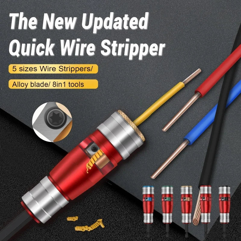 Wire Stripper Tool, 8 in 1 Drill Twister Tool, Drill Twister, Electrician's Tool Kit, Drill Quick Stripper