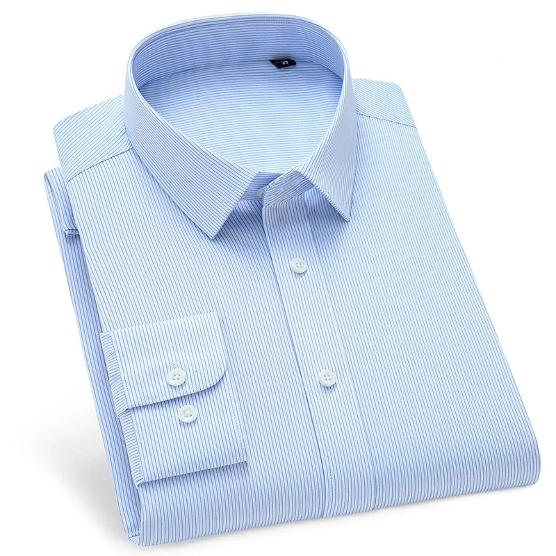 Men’s Classic Fit Long Sleeve Business Dress Shirt .Comfortable Formal Button-Up
