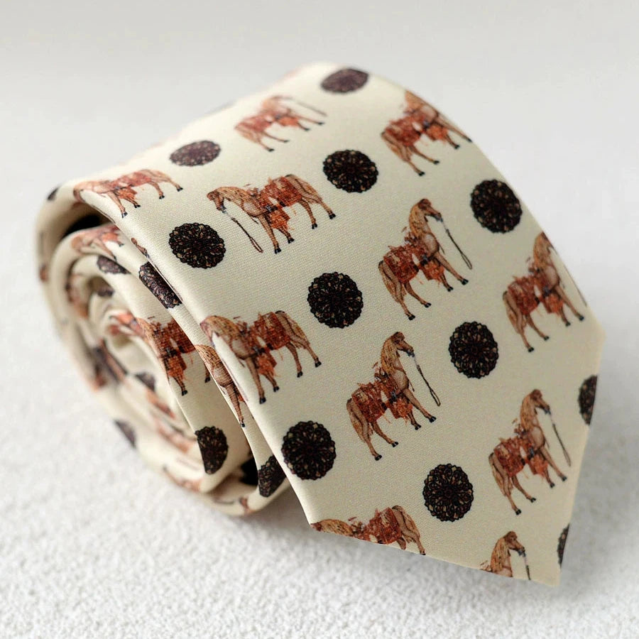 8cm Width New Design Printed Neckties Retro Anchor Animal Green Brown Neck Ties For Men Daily Wear Shirt Tuxedo Accessories Gift