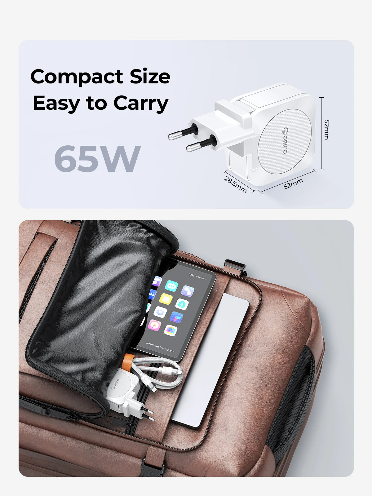 ORICO 65W GaN Charger Fast Charging USB PD Charger Cell Phone Charger Fast Charging Charger Type C for iphone 15/14