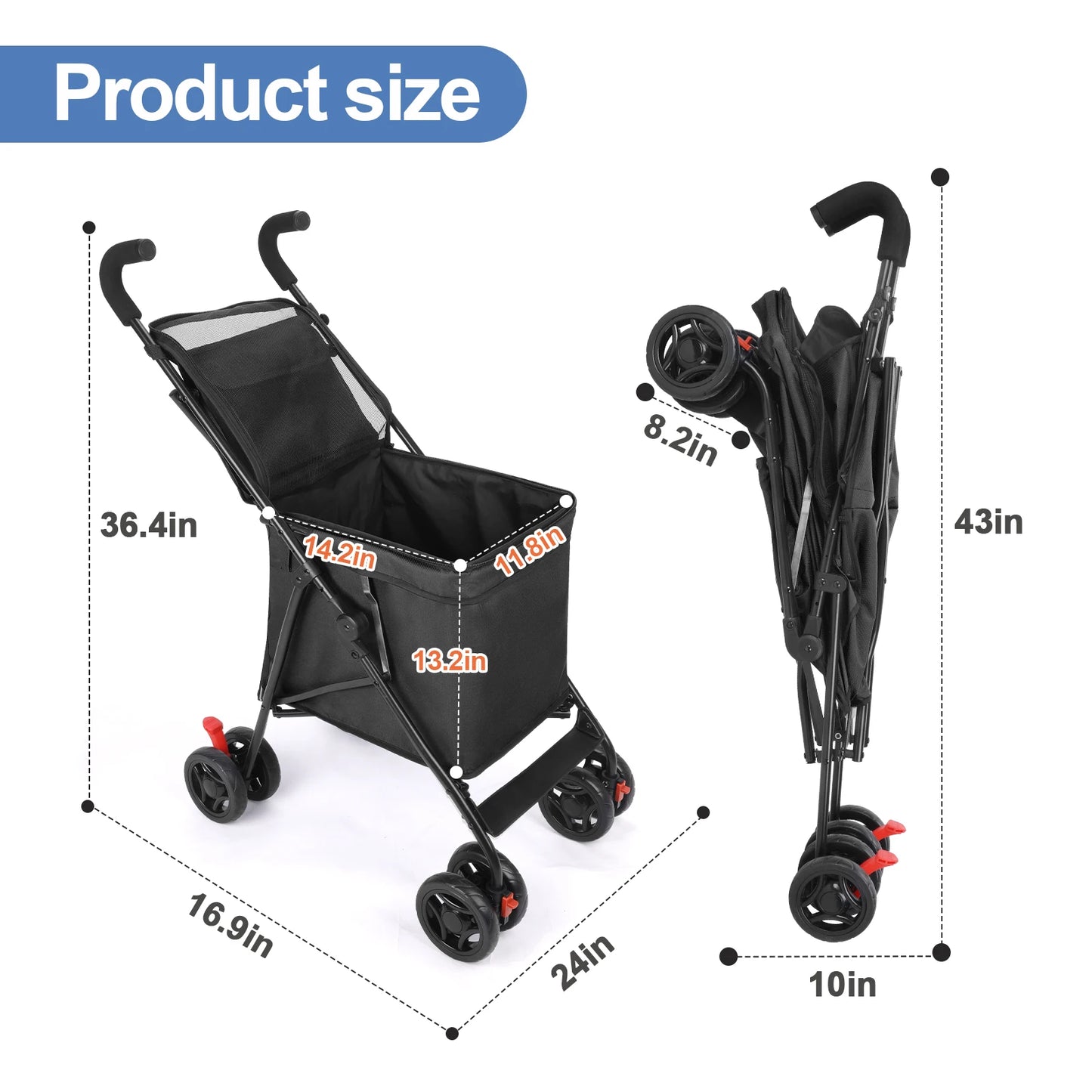 Multifunctional Folding Utility Wagon Cart – Portable Heavy-Duty Collapsible Rolling Cart for Shopping, Gardening, Camping, Beach & Grocery Transport