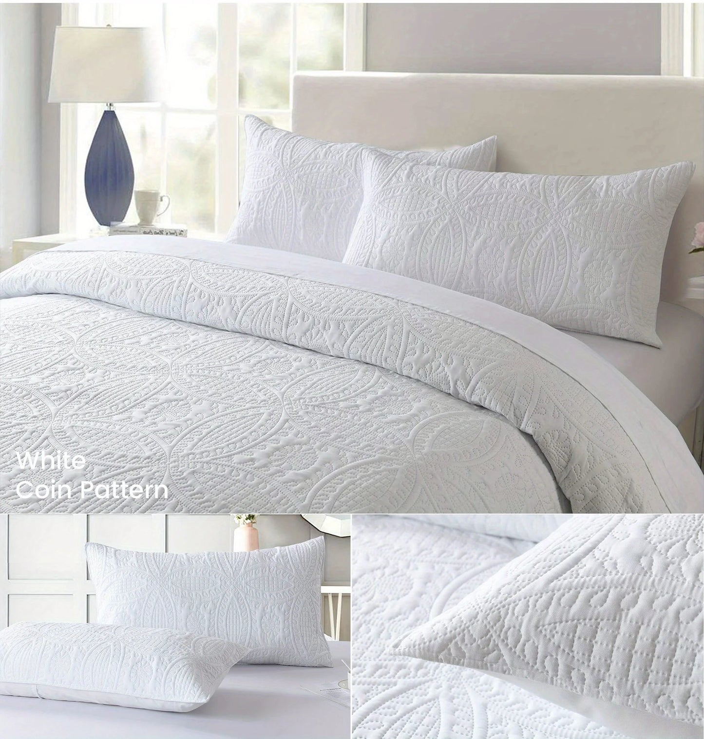 Lightweight Solid Color 2/3-Piece Quilted Bedding Set