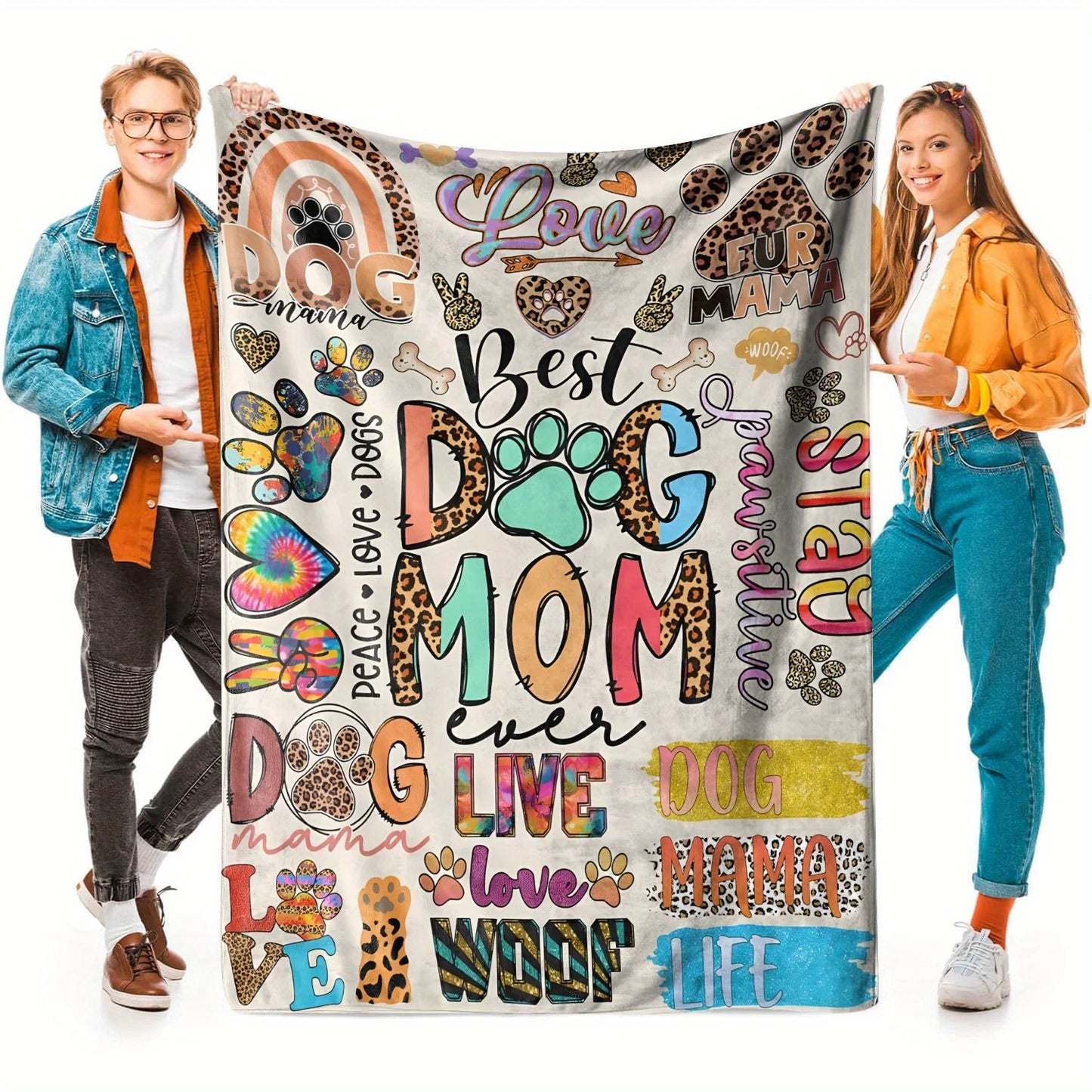 Best Dog Mom Ever Cozy Fleece Blanket