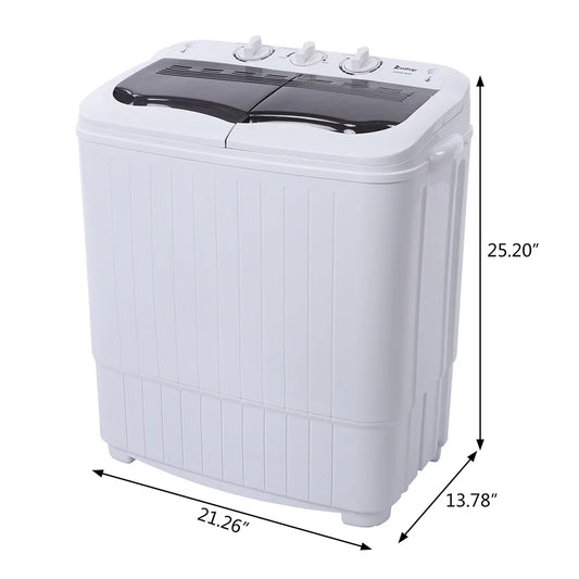 Compact Twin Tub Portable Washing Machine with Spin Dryer for Apartments, Dorms, RVs & Small Spaces