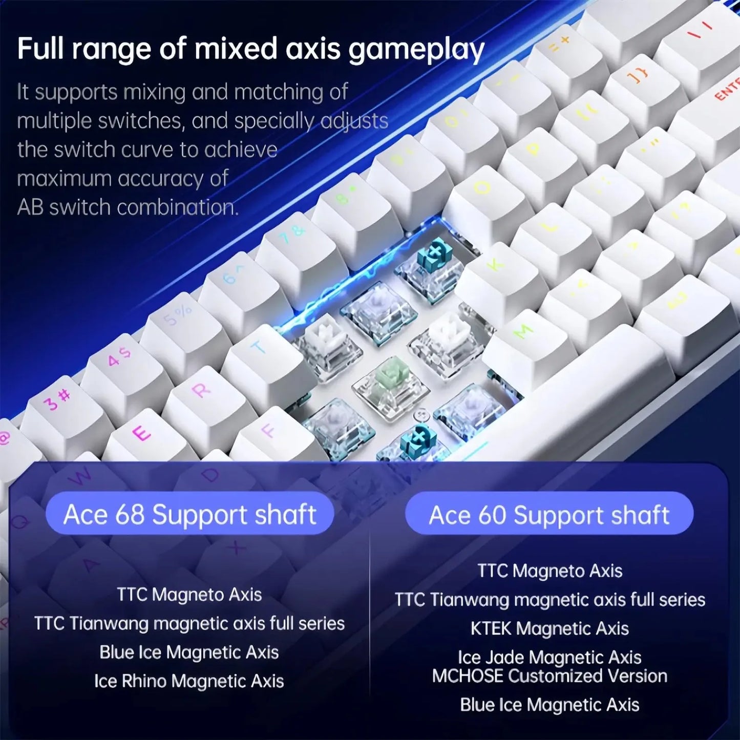 MCHOSE ACE 68 Magnetic Switch Gaming Keyboard . Hall Effect Rapid Trigger Mechanical Keyboard