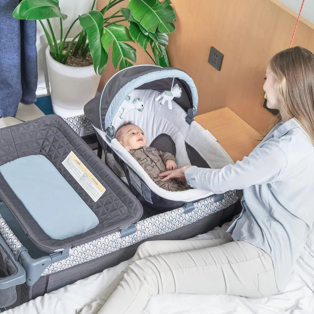 5 In 1 Pack And Play Foldable Baby Crib Napper Canopy