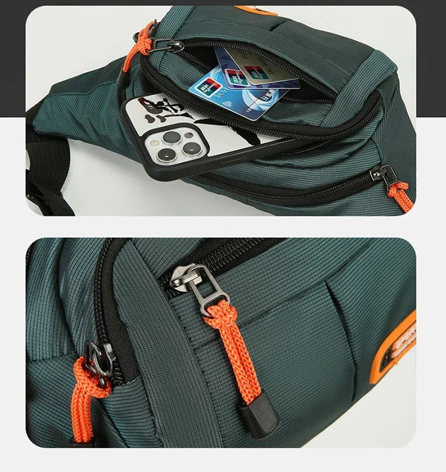 Oxford Waterproof Mobile Waist Bag . Unisex Crossbody Belt Bag for Travel, Hiking & Everyday Use