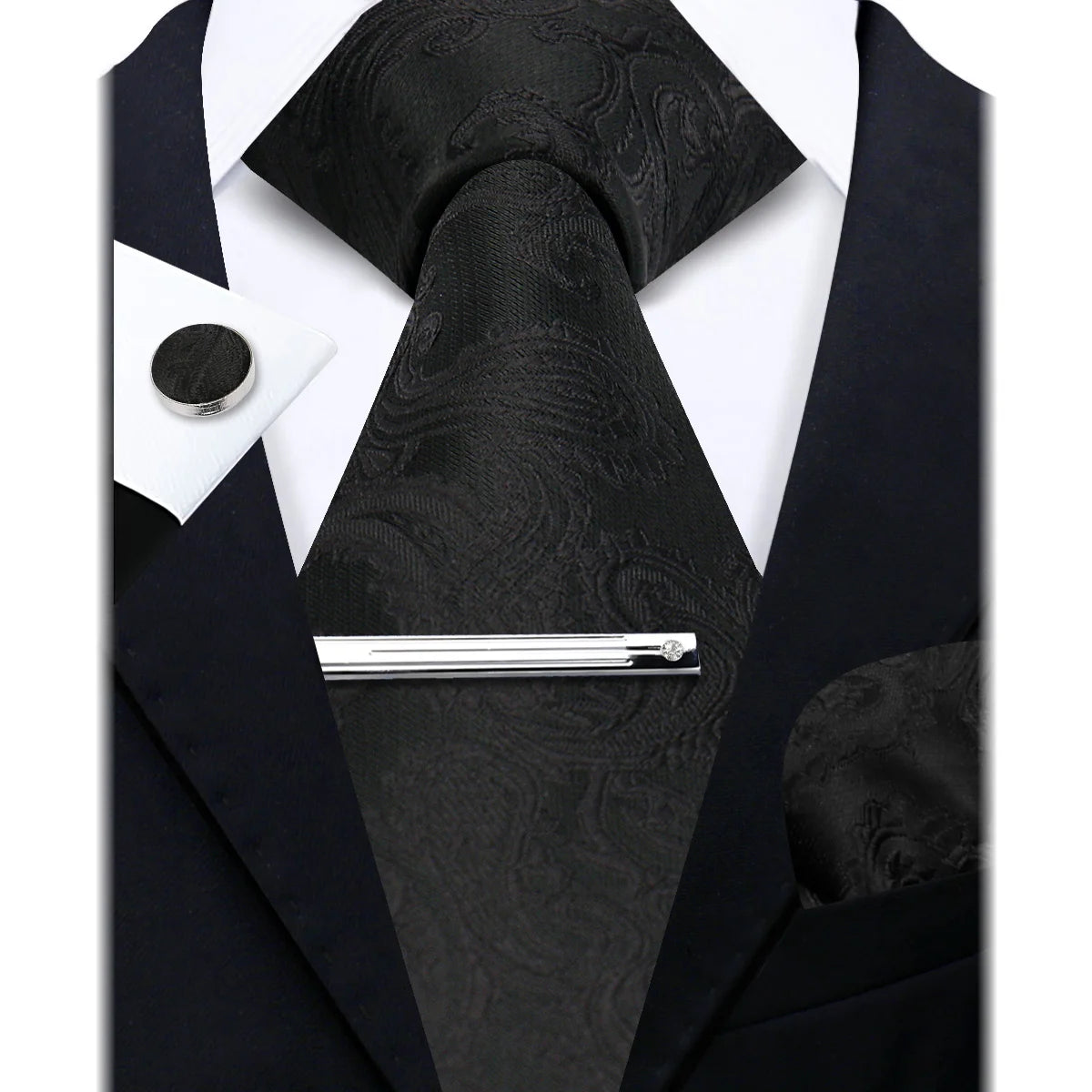 Men’s Luxury Paisley Silk Necktie.Elegant BusinessWedding & Formal Dress Tie for Men