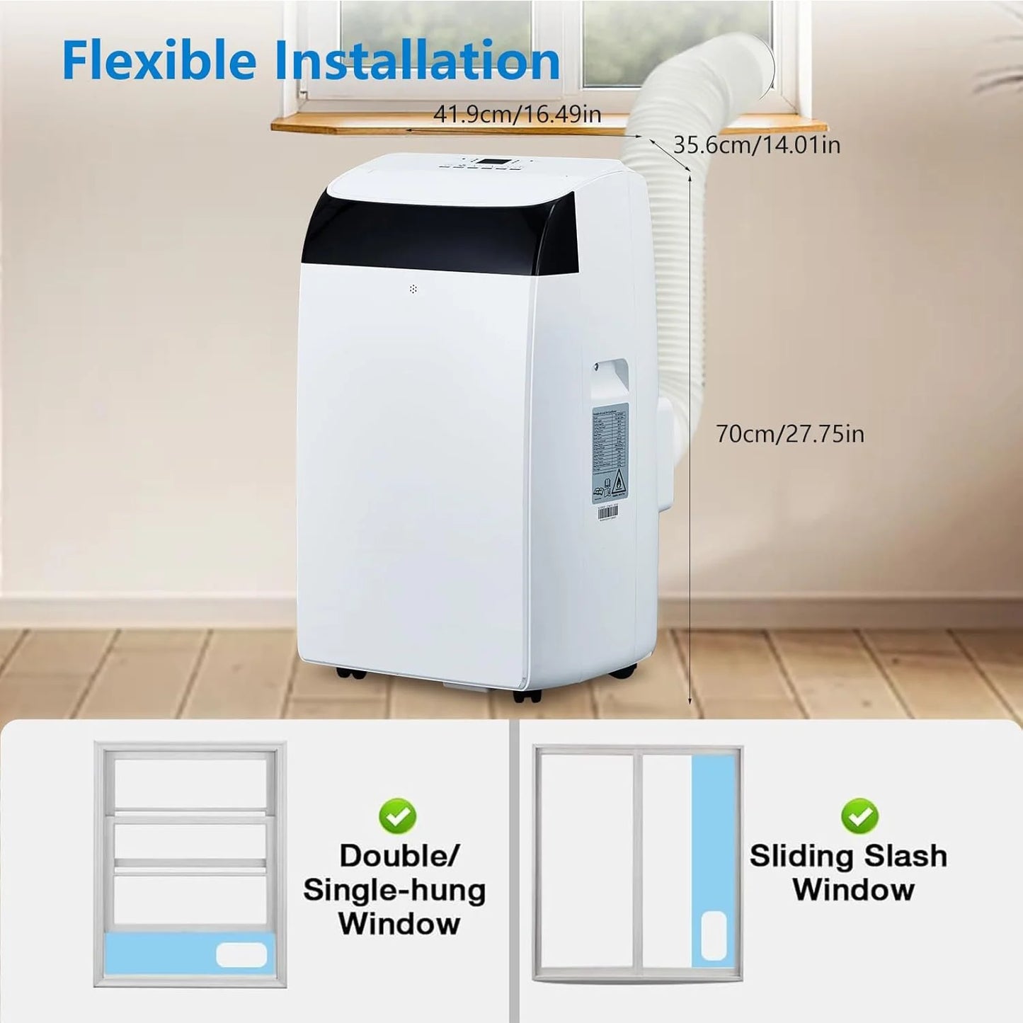 14000 BTU Portable Air Conditioner. 3-In-1 Cooling Unit with Fan & Dehumidifier