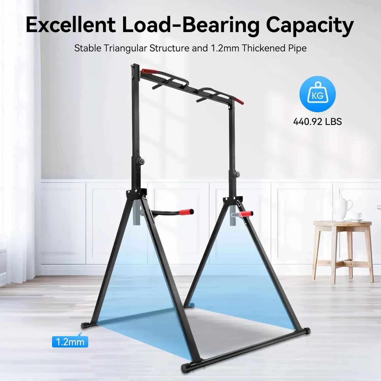 Adjustable Power Tower Pull Up Bar & Dip Station Home Gym Strength Training Station