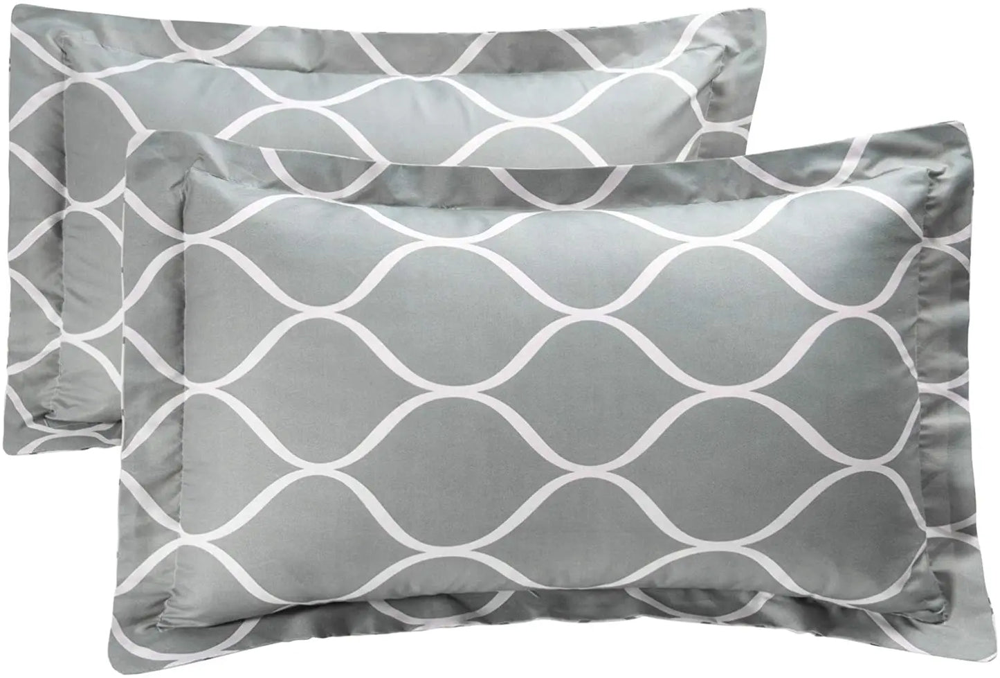 Gray Geometric Polyester Twin Bedding Comforter Set 2 Piece