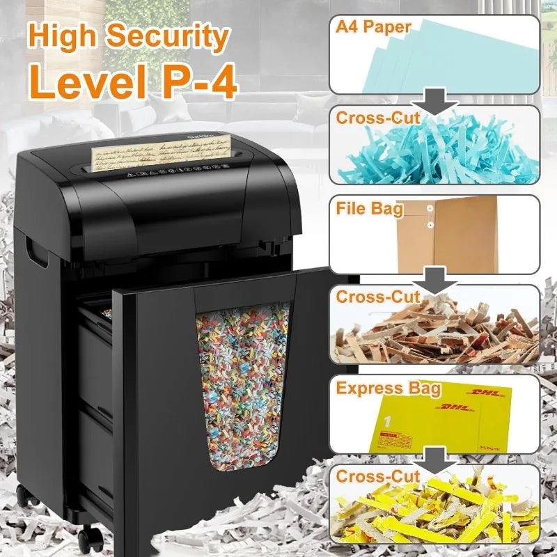 18-Sheet Cross-Cut Paper Shredder with P-4 Security Level