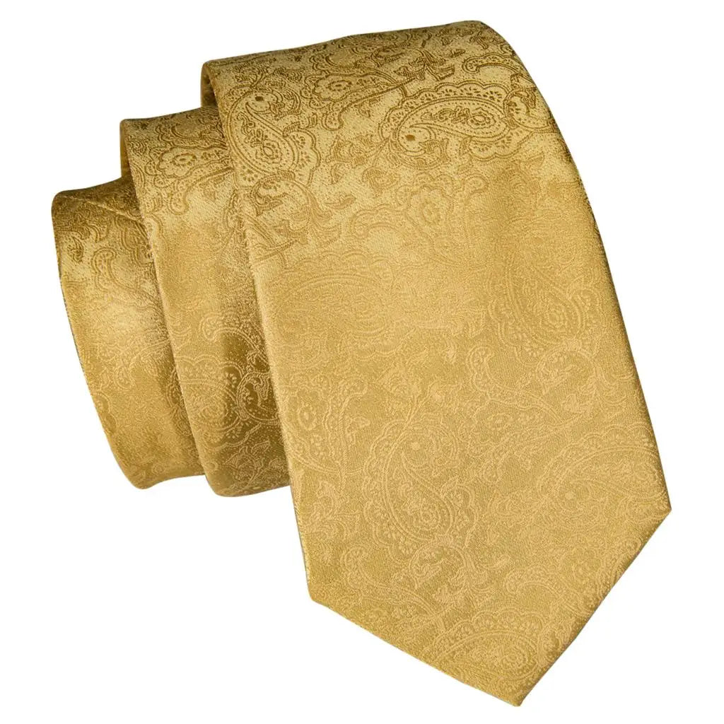 Men’s Gold Patterned Necktie. Wedding & Formal Wear