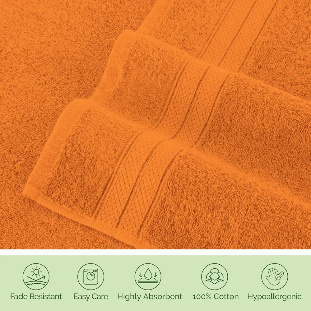 Turkish Cotton 6 Piece Towel Set Fast Drying and Absorbent