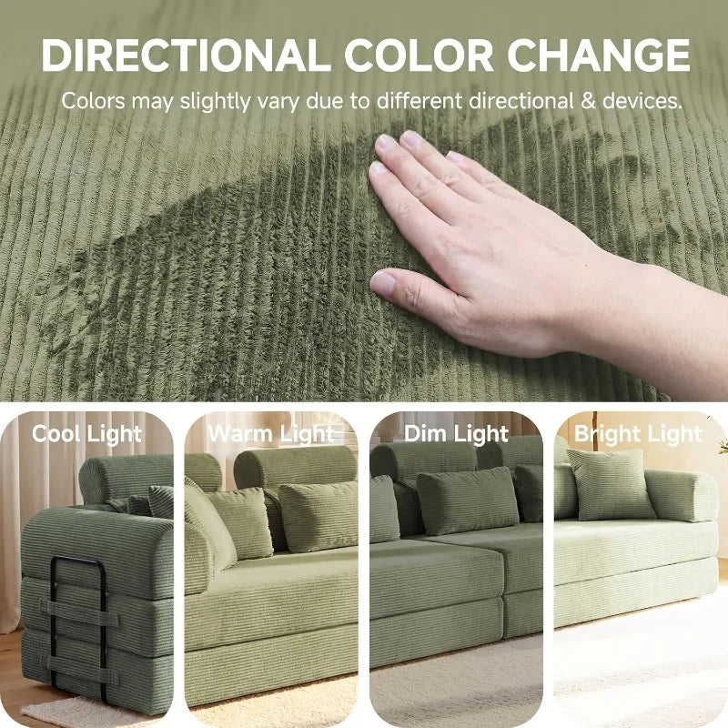 78.8-Inch Convertible Futon Sofa Bed with High Back
