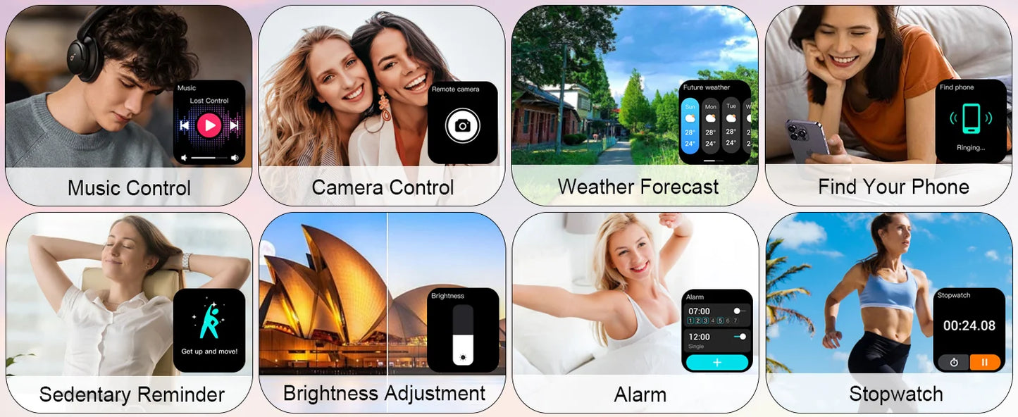 Multi-Function Smart Watch with Fitness Tracking & Bluetooth Connectivity