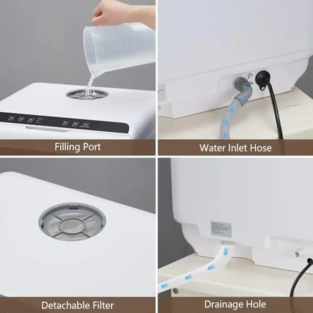 Portable Compact Dishwasher 4 Place Settings 5 Wash Options Eco-Friendly Countertop Kitchen Appliance Drying Function 360°