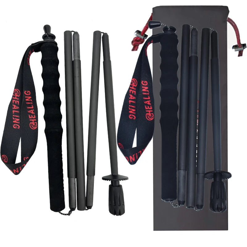 Adjustable Carbon Fiber Trekking Poles – Lightweight Foldable Hiking & Walking Sticks with Quick Lock for Camping, Backpacking & Outdoor Adventures