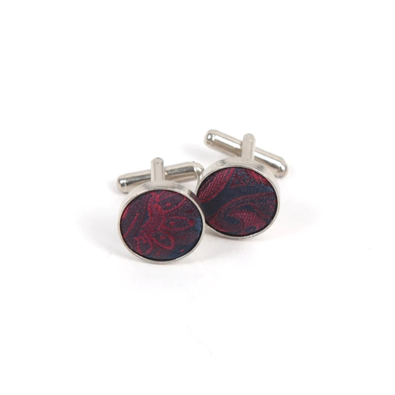 Luxury Men’s Burgundy Tie Set with Pocket Square, Bow Tie & Cufflinks | Wedding & Business Gift Set
