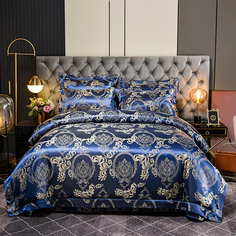 Luxury Satin Jacquard 4-Piece Bedding Set