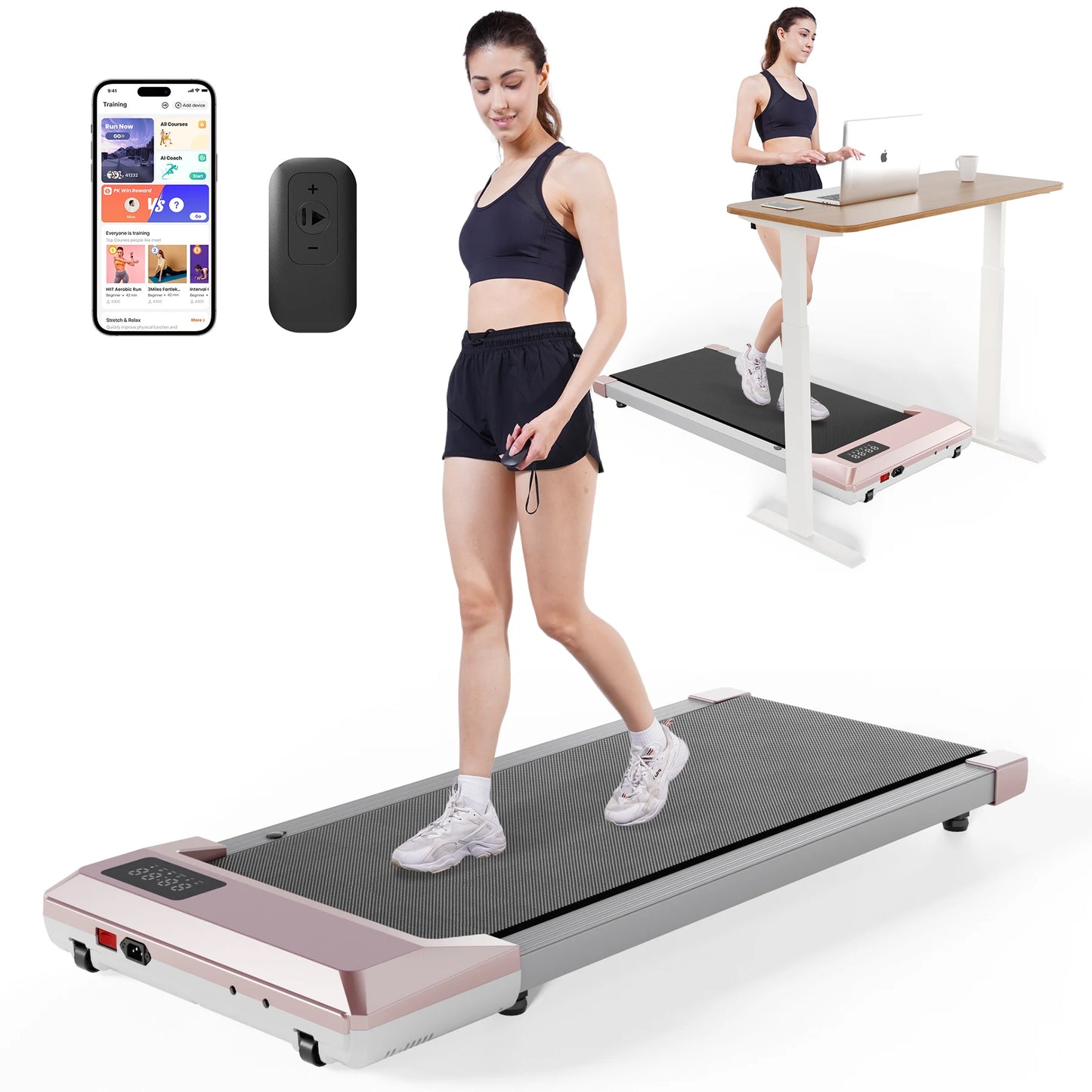 350lbs Treadmill for Home 2.5HP Treadmills Walking Pad LCD Digital Data Display 2in1 Walking Running Fitness Exercise Machine