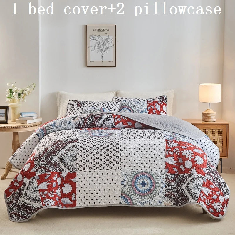 Colorful Quilted Bedspread | All-Season Coverlet Set
