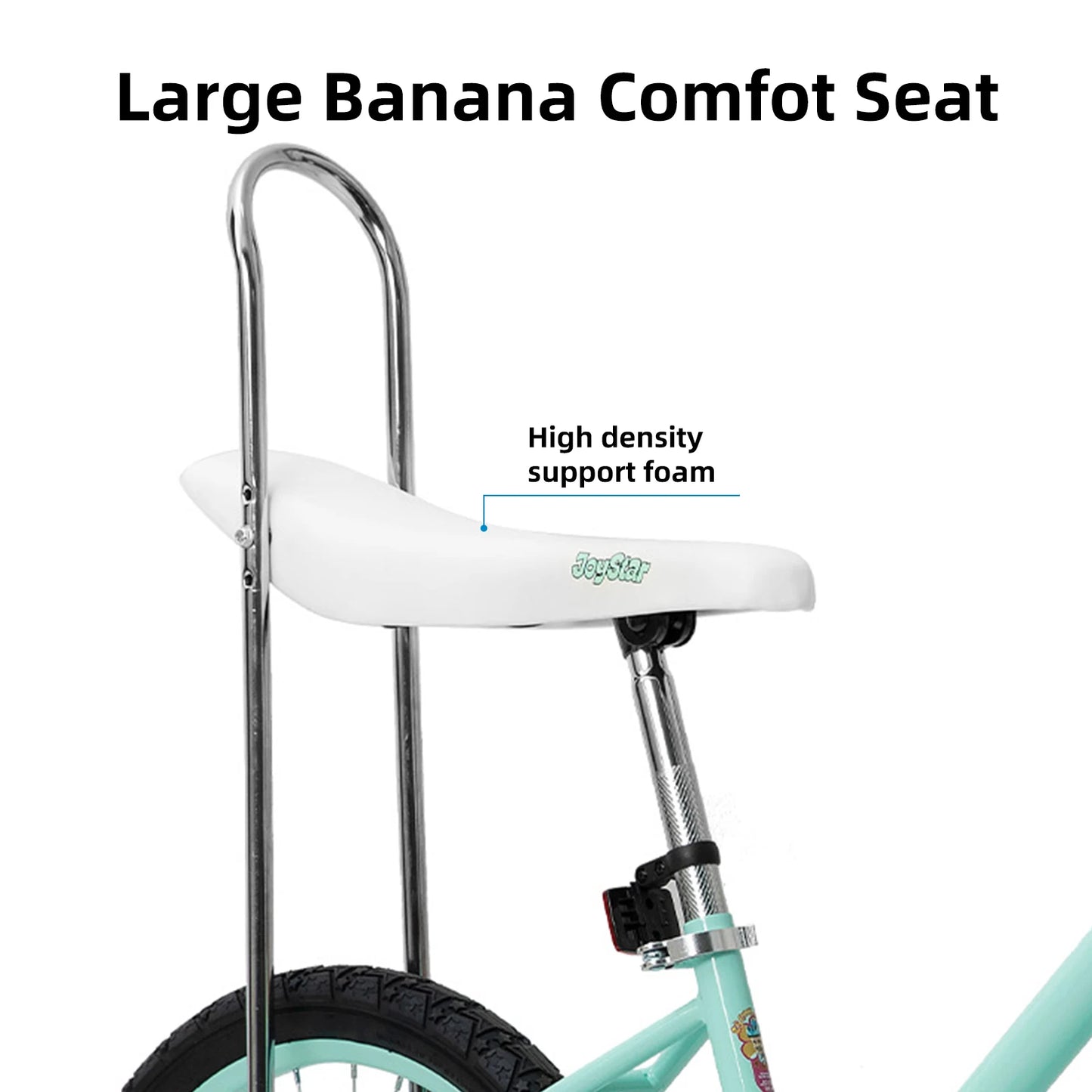 JOYSTAR 20 Inch Girls Bicycle with Training Wheels .Banana Seat Cruiser Bike for Kids Ages 6–12