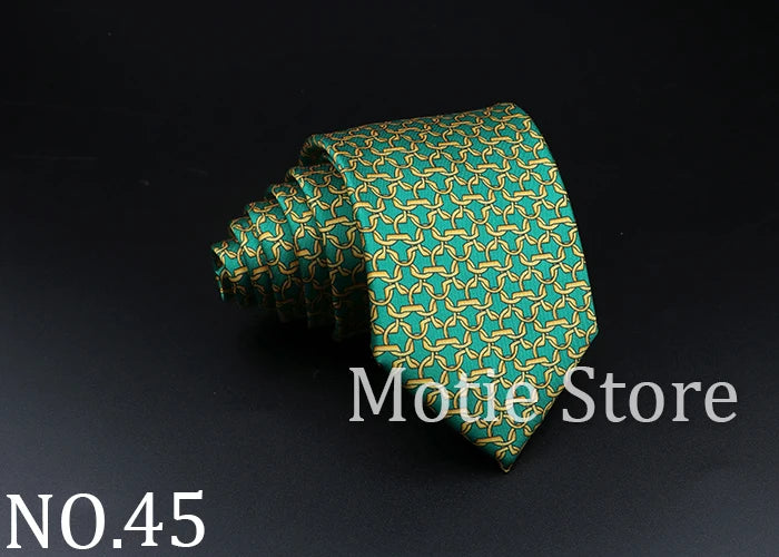 51 Styles Men's Silk Ties Jacquard Striped Plaid Floral Necktie Accessories Daily Wear Shirt Suit Cravat Wedding Party Gift