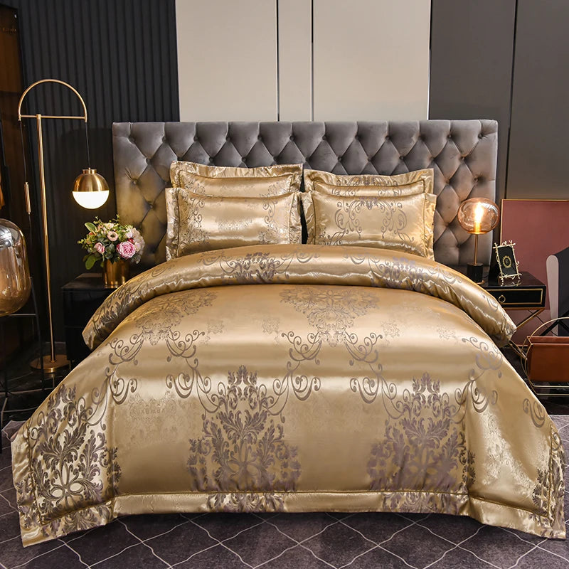 Luxury Satin Jacquard 4-Piece Bedding Set