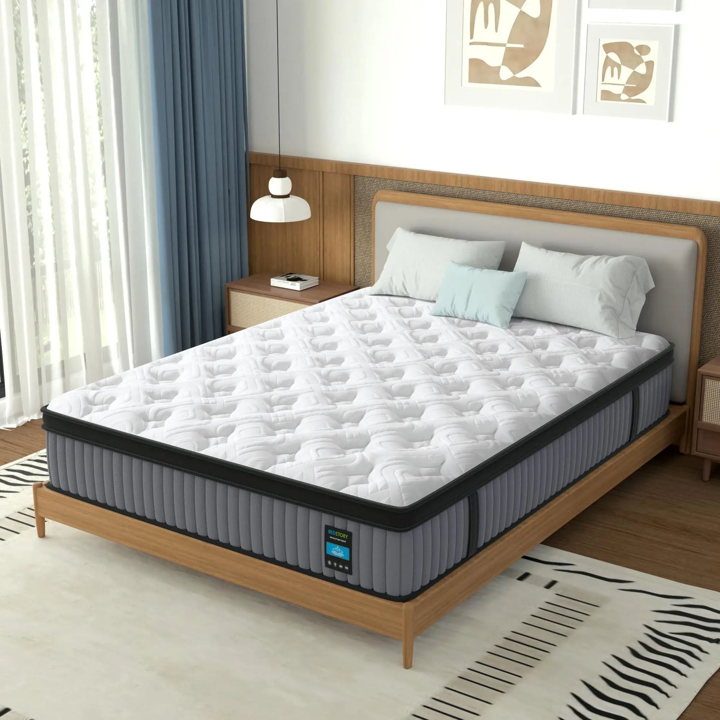 BedStory 12-14'' Queen Size Mattress,Twin/Full/King Hybrid Mattress - Gel Memory Foam & Pocket Springs, Manufactured in USA