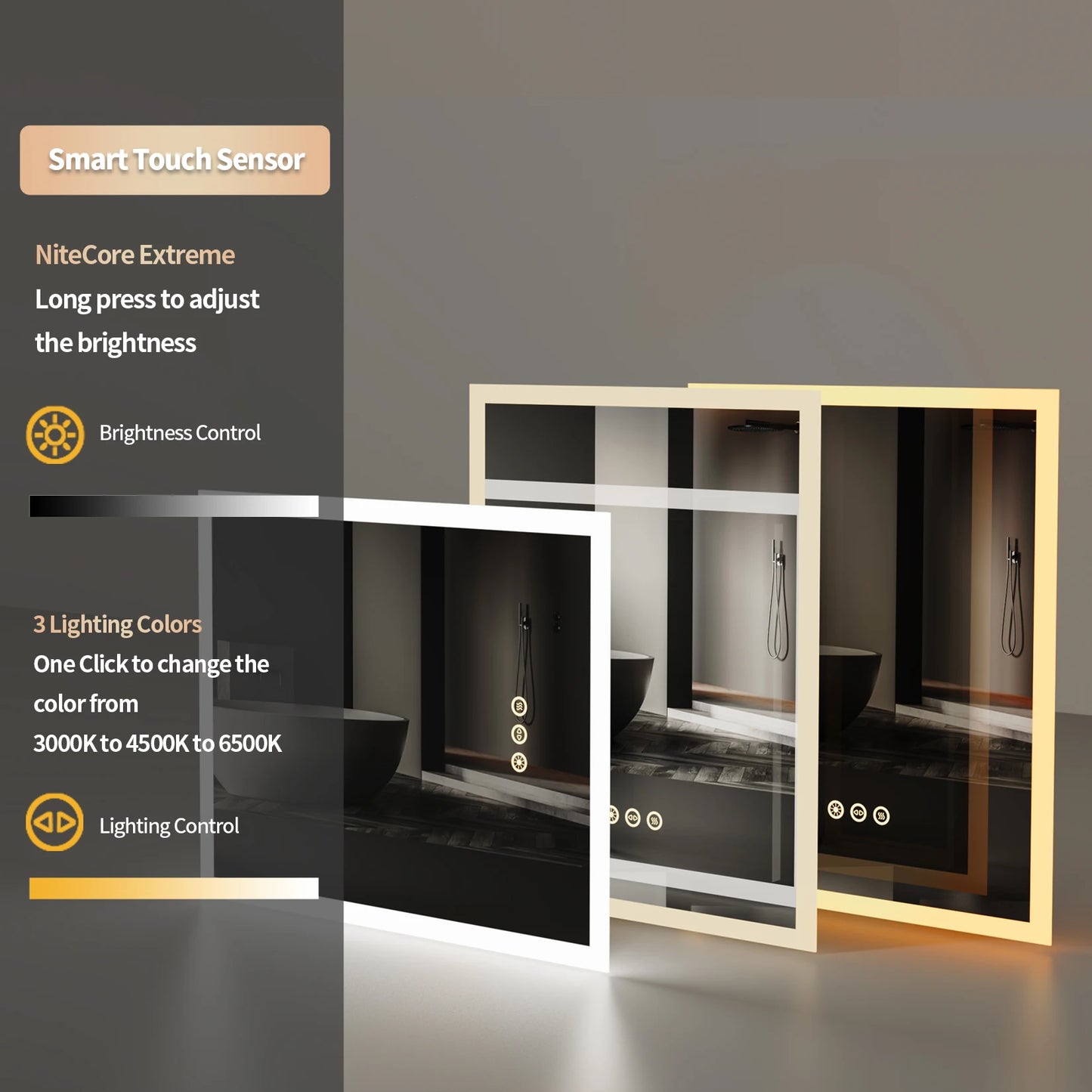 LED 16x20 Vanity Mirror Wall Mounted With Anti Fog Memory