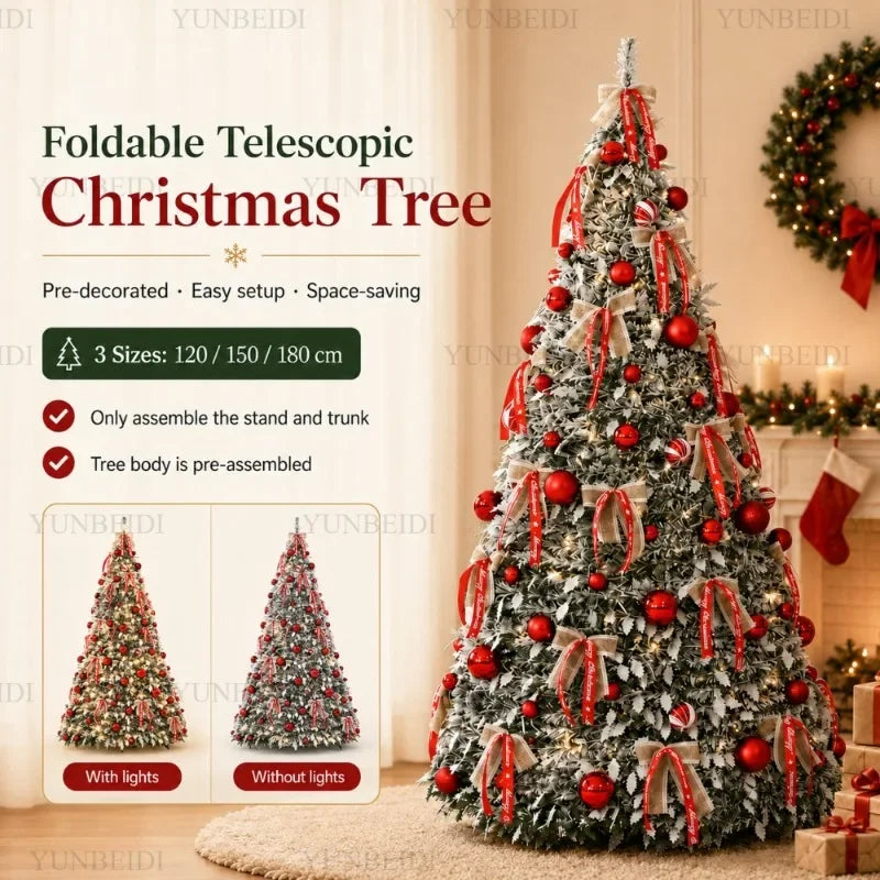 Foldable Pop-Up Christmas Tree .Easy Setup Holiday Décor